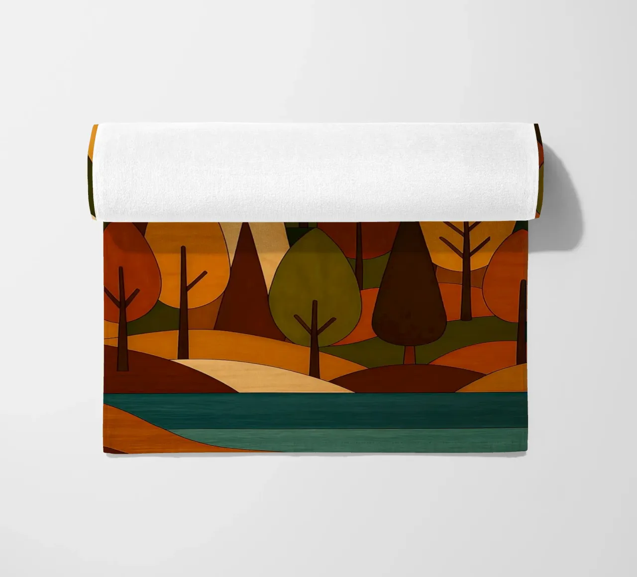 Foresta minimalista in autunno telo mare da ARTOMATIC