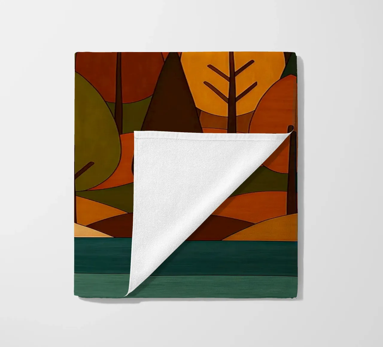 Foresta minimalista in autunno telo mare da ARTOMATIC