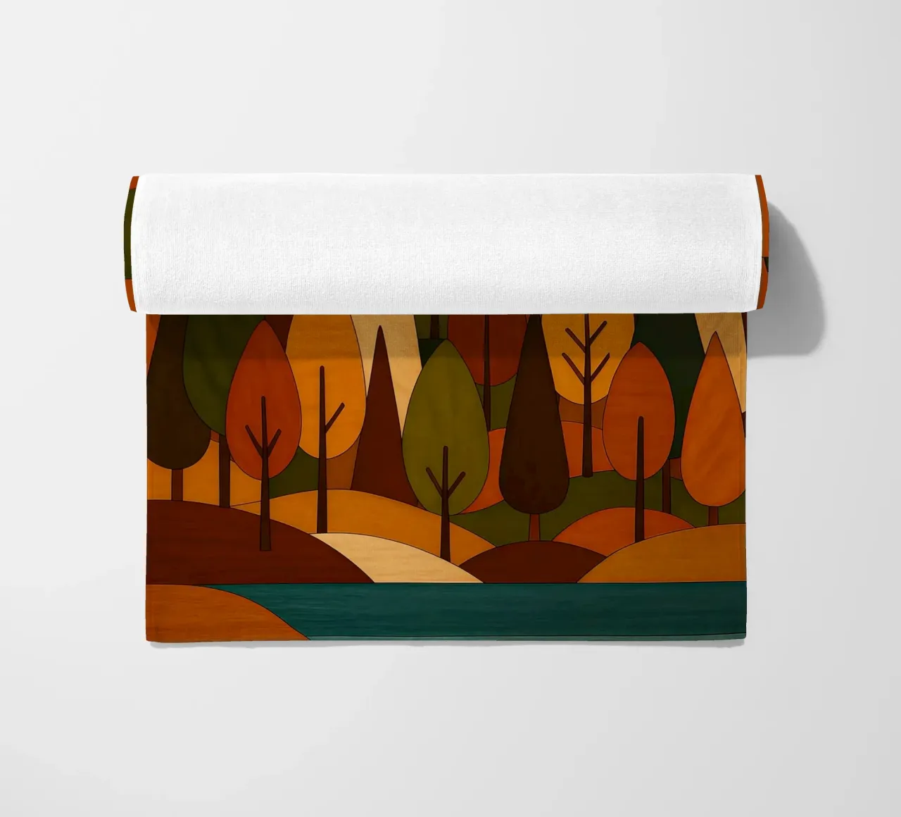 Foresta minimalista in autunno telo mare da ARTOMATIC
