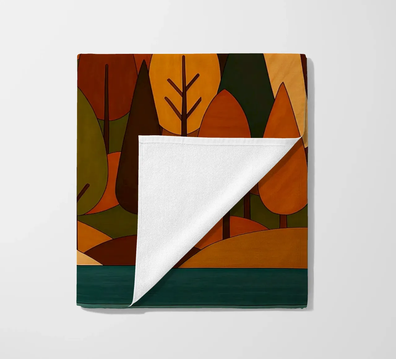 Foresta minimalista in autunno telo mare da ARTOMATIC