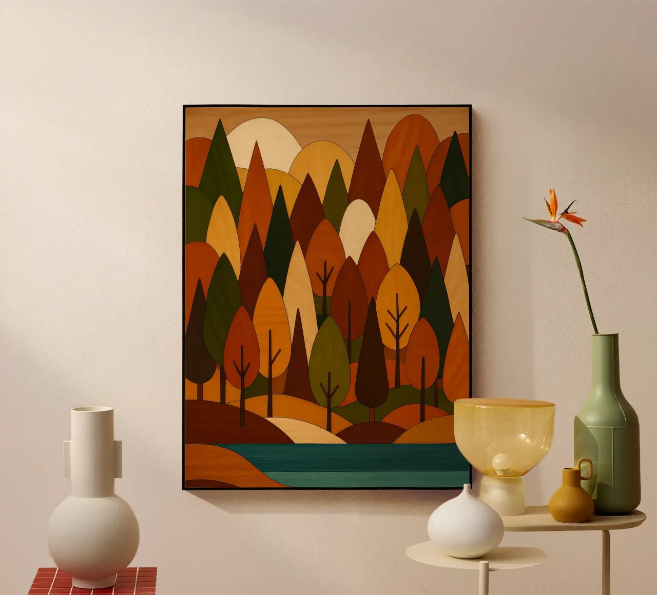 Foresta minimalista in autunno plexiglass da ARTOMATIC
