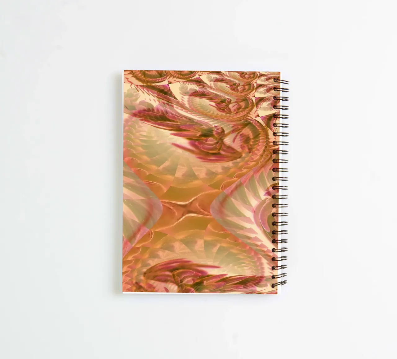 Abstraktes dynamisches florales Muster in orange, rosa, weiß Ringbuch von Something for you