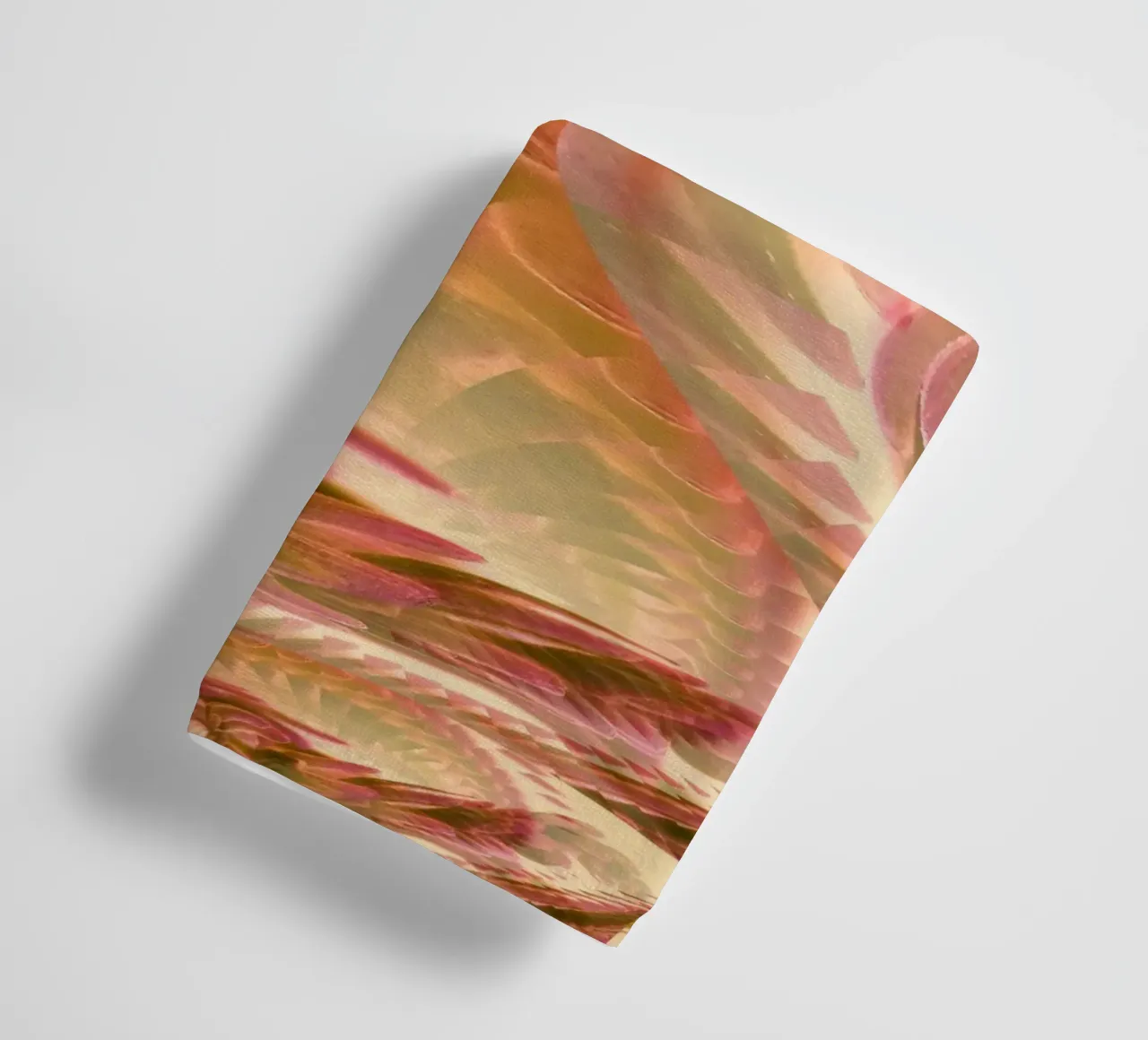 Abstract dynamic floral pattern in orange, pink, white towel by Something for you
