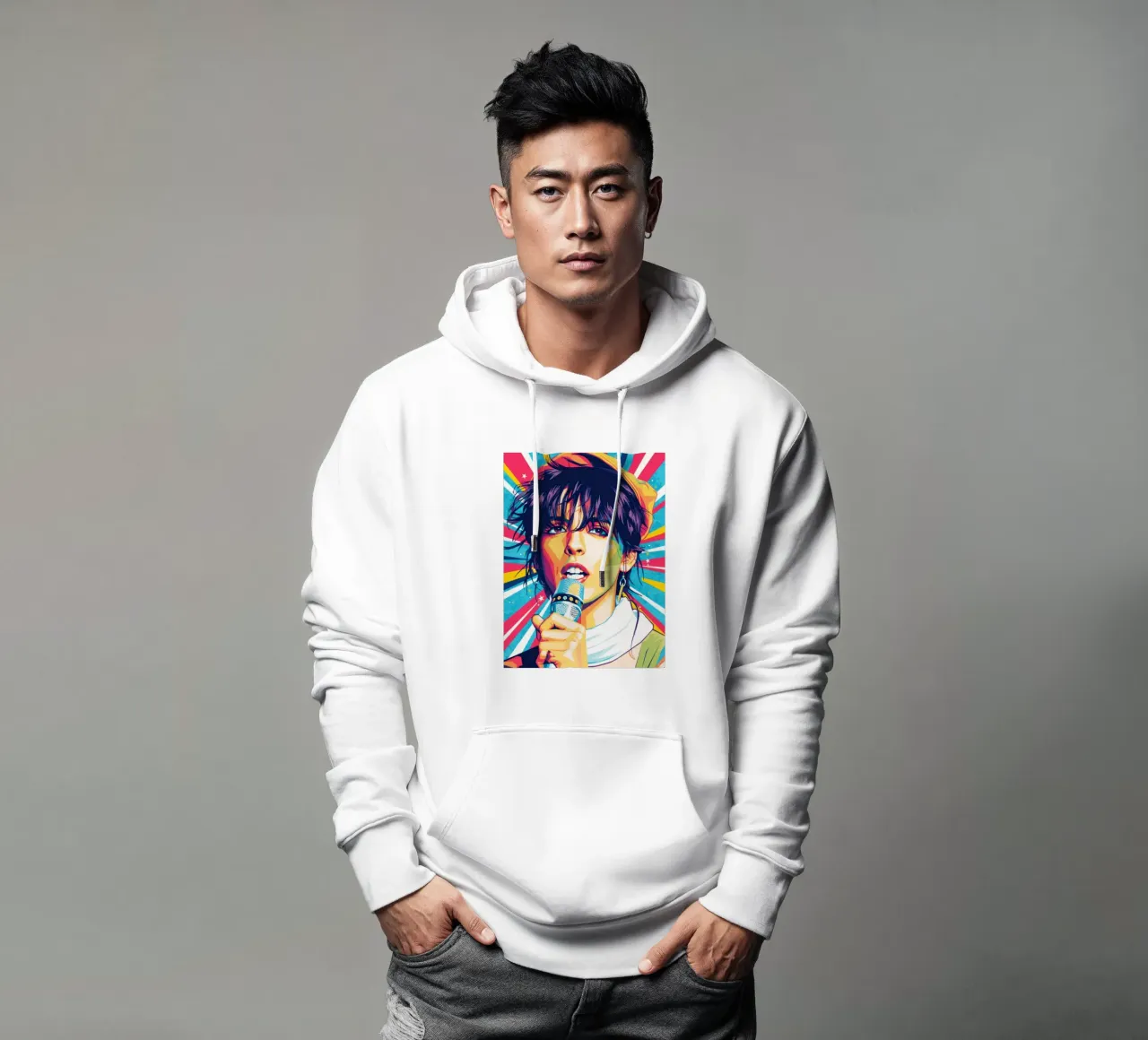 Ritratto pop art di Nena felpa con cappuccio da Hantamrata