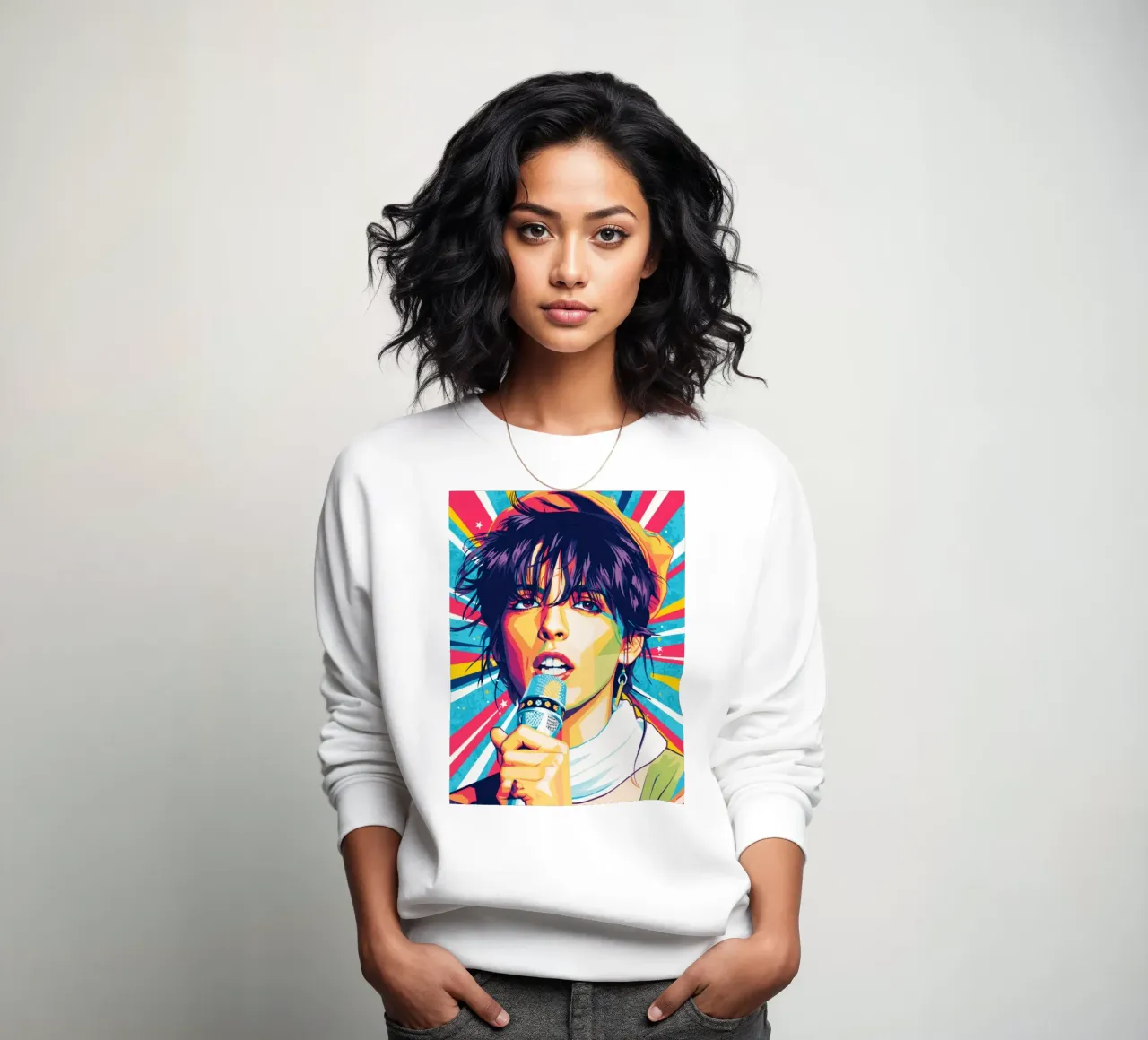 Ritratto pop art di Nena felpa da Hantamrata
