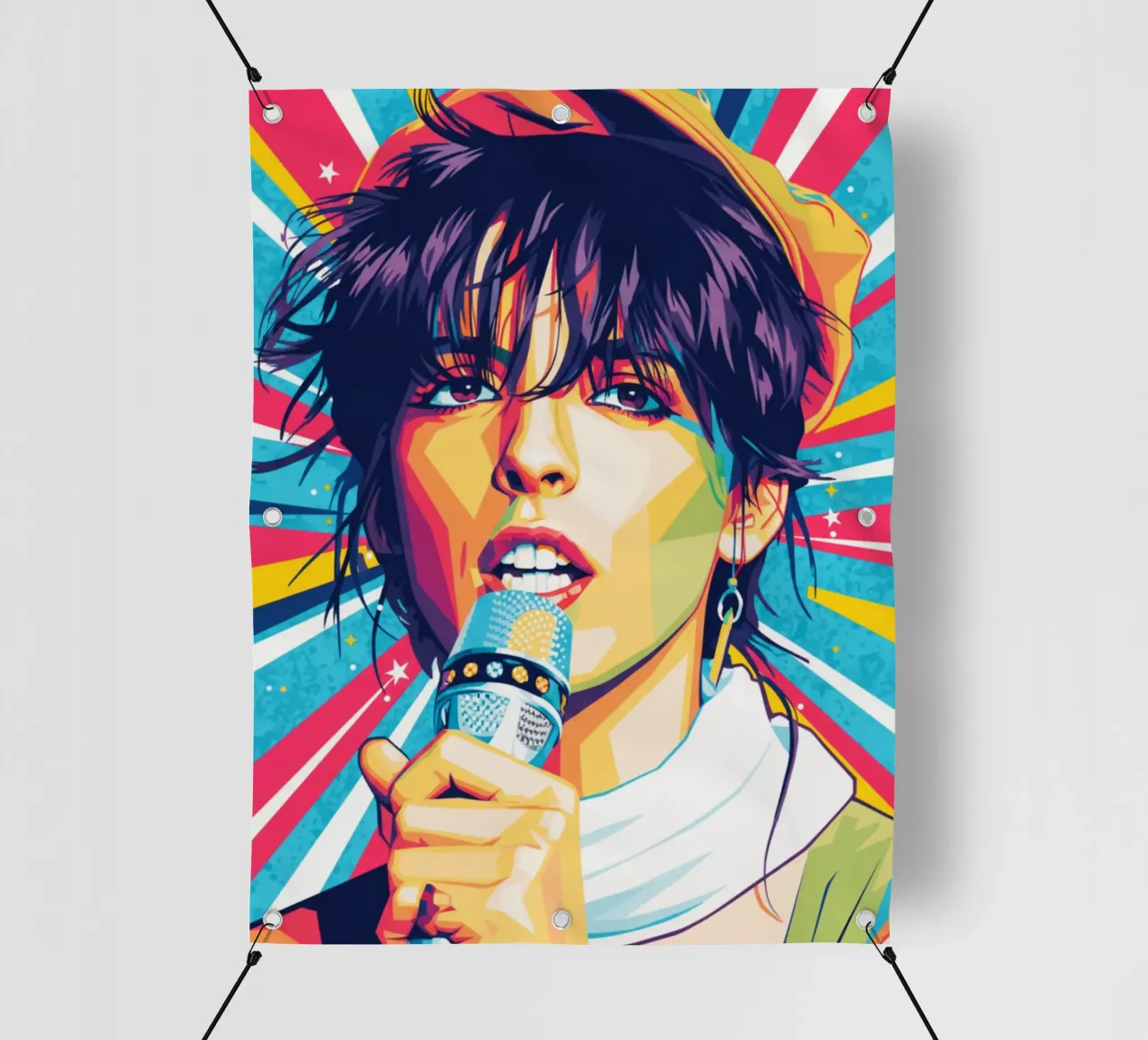 Ritratto pop art di Nena telo in pvc da Hantamrata