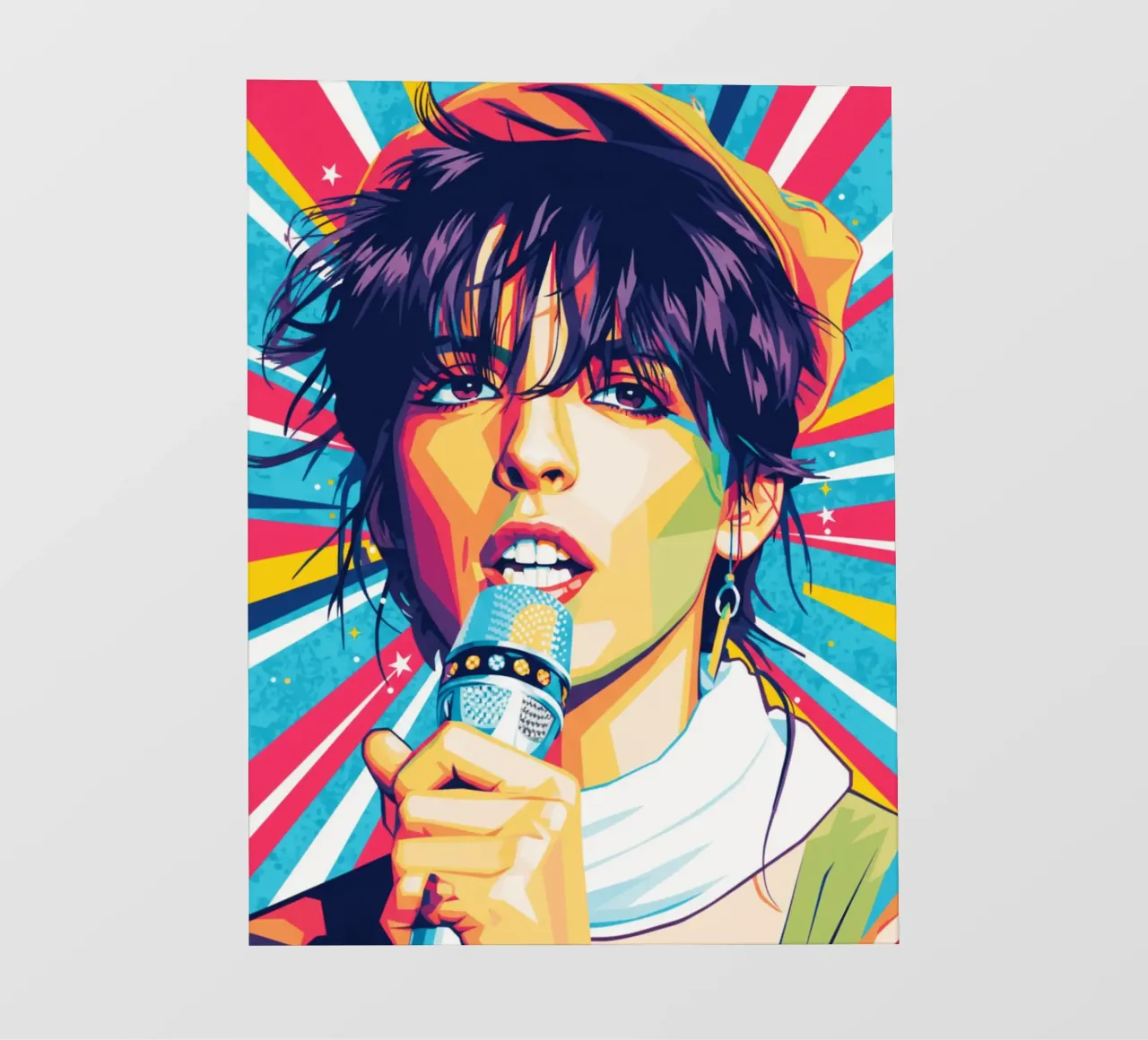 Ritratto pop art di Nena telo in pvc da Hantamrata