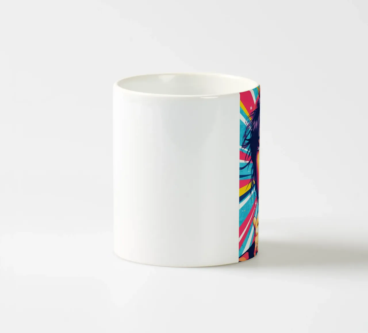 Ritratto pop art di Nena tazza in ceramica da Hantamrata