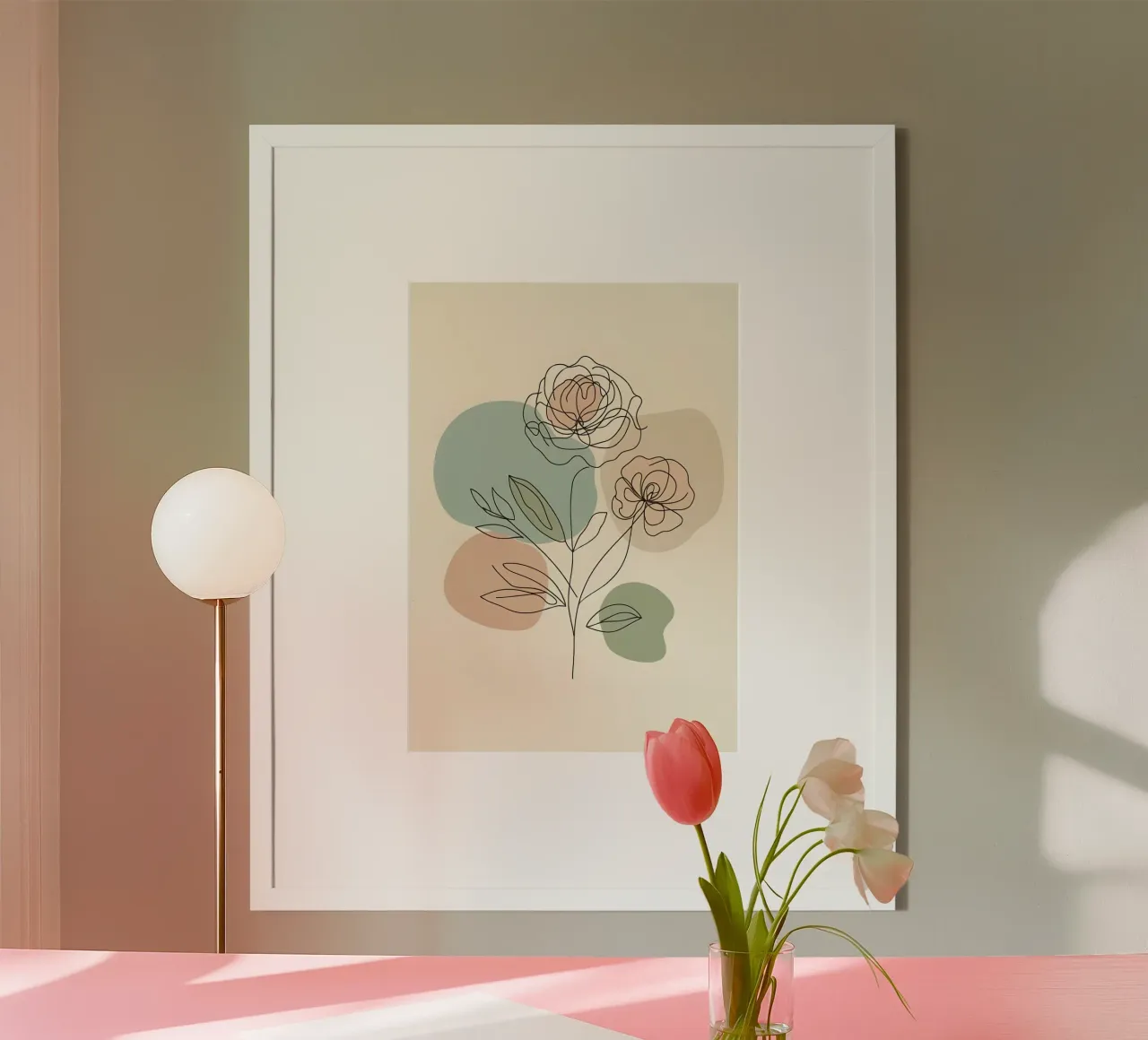 Line art minimalista di un fiore di rosa carta hahnemühle da Bloom And Brush