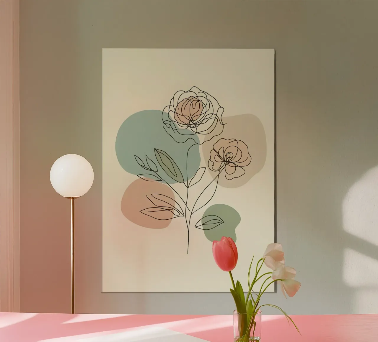 Line art minimalista di un fiore di rosa carta hahnemühle da Bloom And Brush