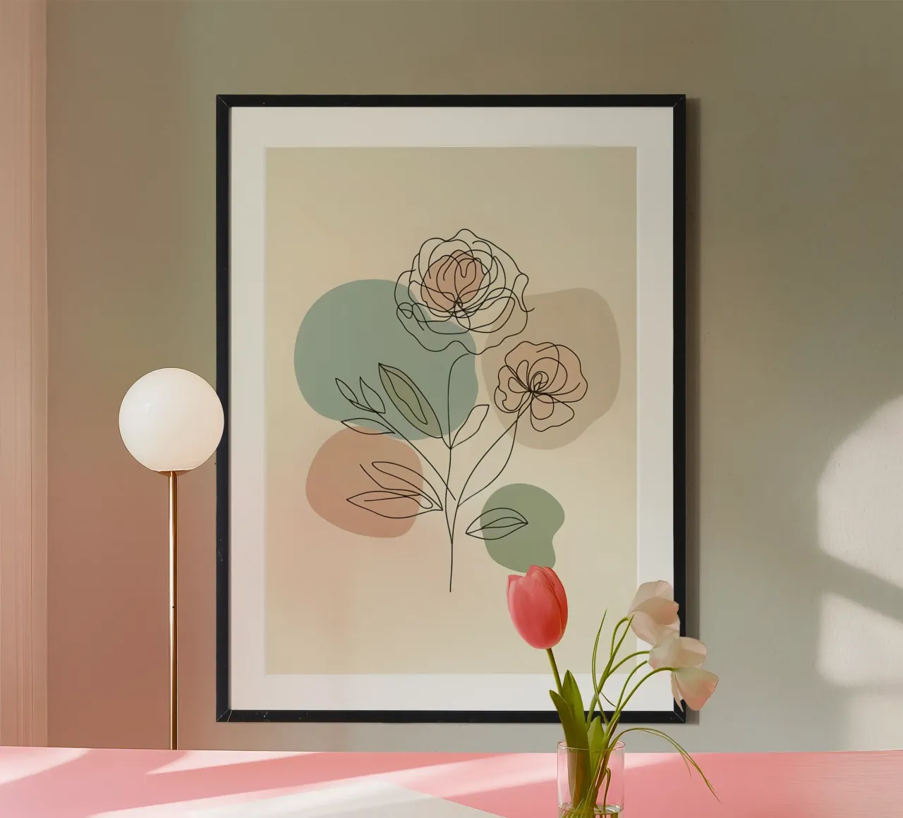 Line art minimalista di un fiore di rosa carta hahnemühle da Bloom And Brush