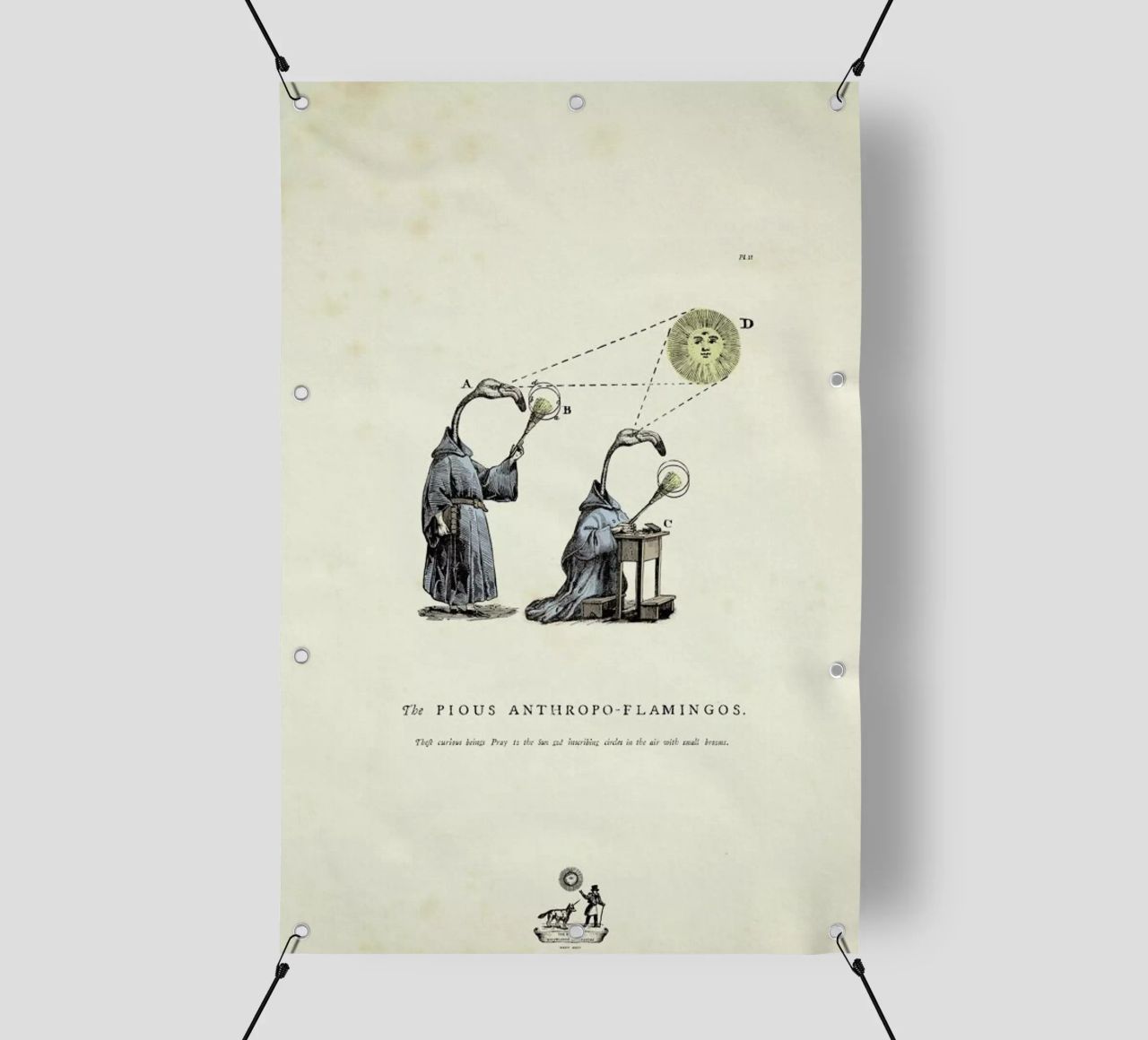 The pious anthropo-flamingos telo in pvc da Matteo Morelli