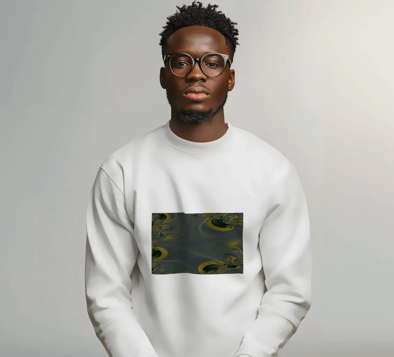 Abstract dynamic pattern in blue and yellow. sweatshirt by Something for you