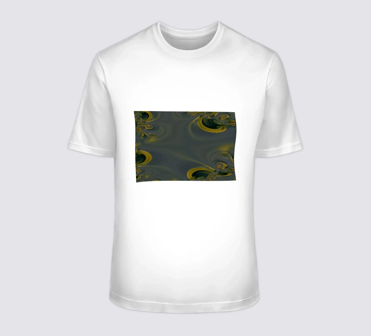 Abstract dynamic pattern in blue and yellow. t-shirt by Something for you