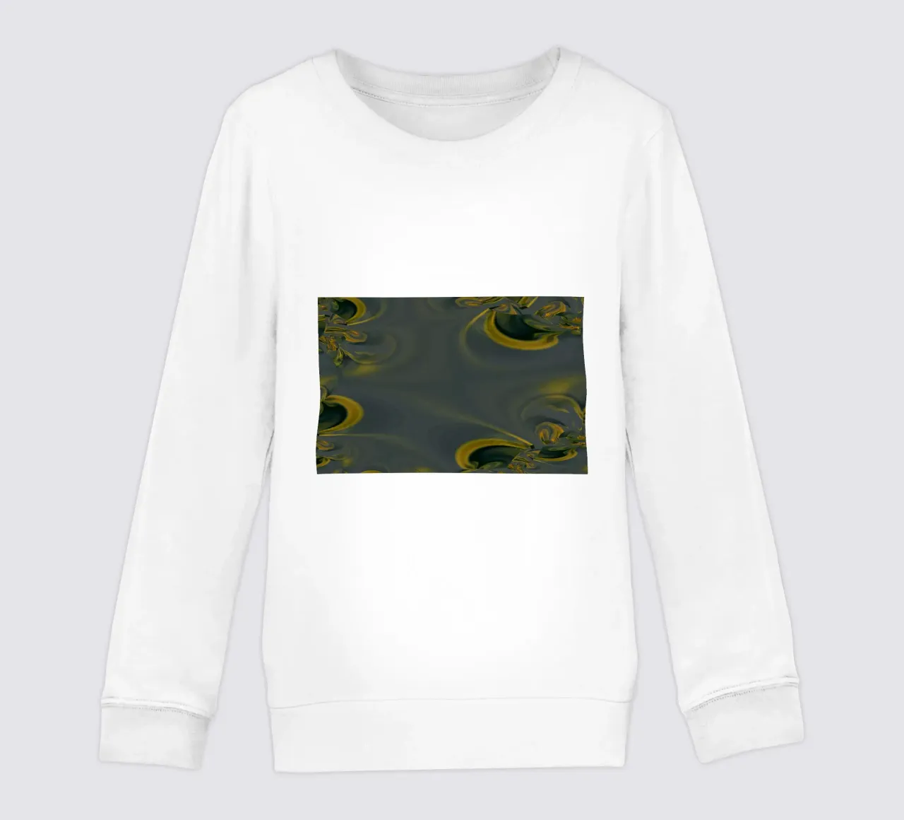 Abstract dynamic pattern in blue and yellow. kids sweatshirt by Something for you