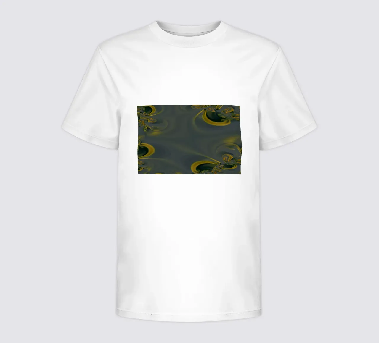 Abstract dynamisch patroon in blauw en geel. kinder t-shirt van Something for you