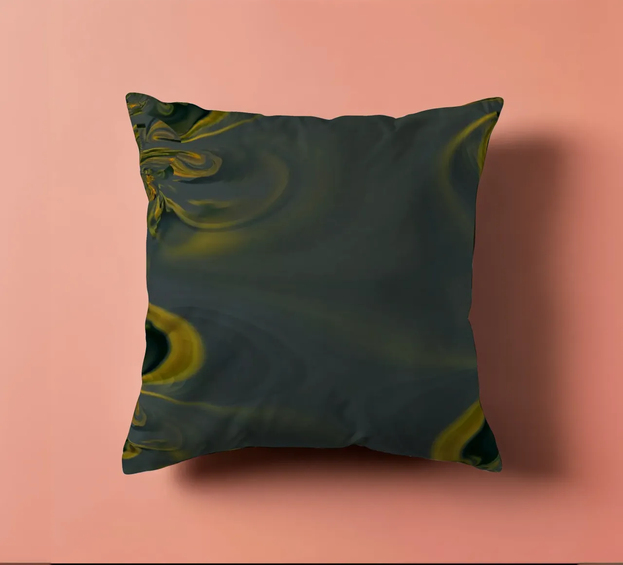 Abstract dynamic pattern in blue and yellow. decorative cushion by Something for you