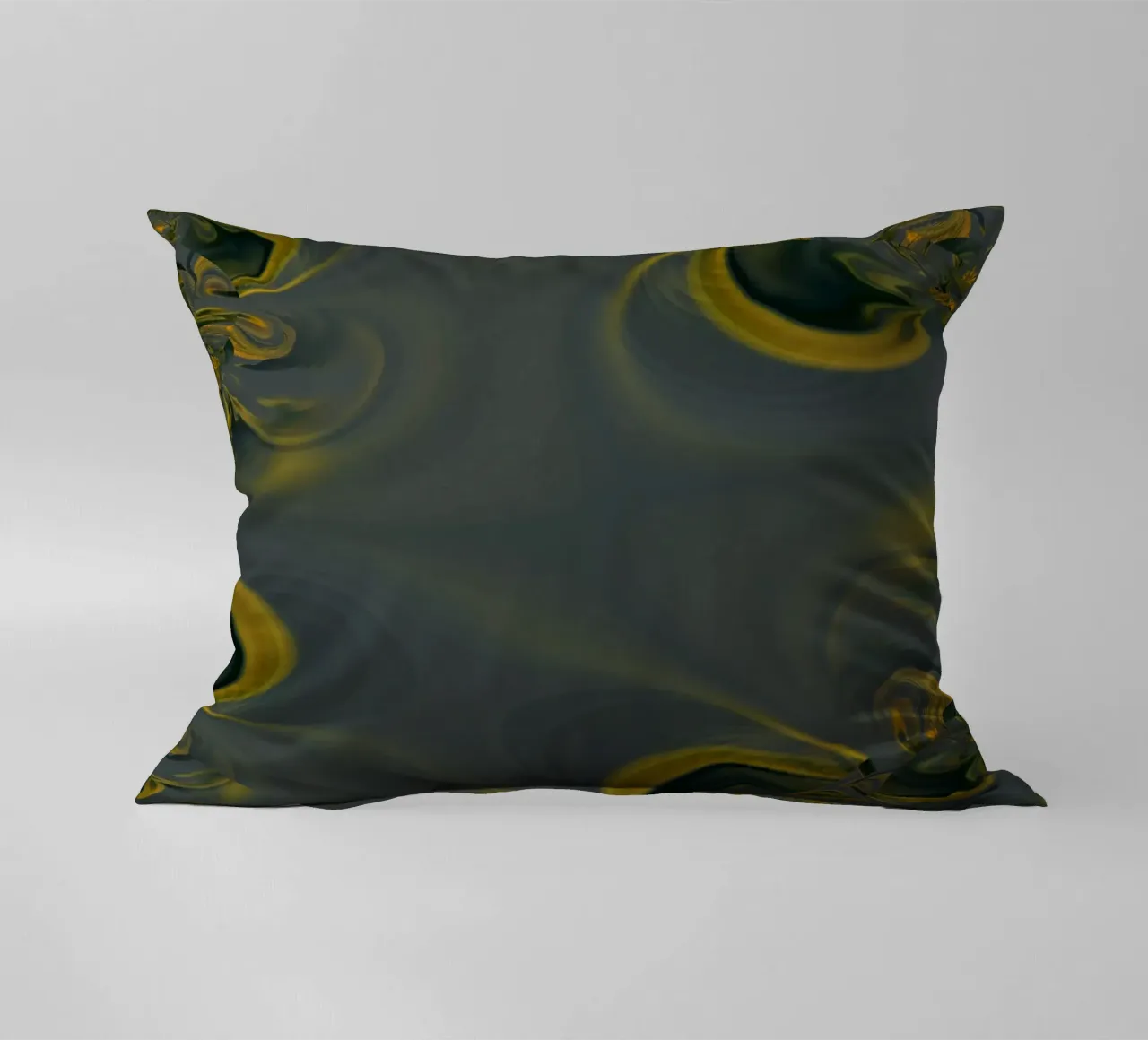 Abstract dynamic pattern in blue and yellow. decorative cushion by Something for you