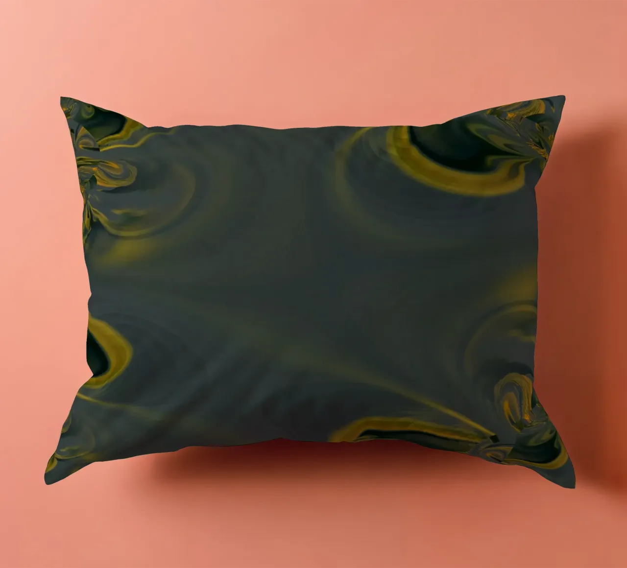 Abstract dynamic pattern in blue and yellow. decorative cushion by Something for you