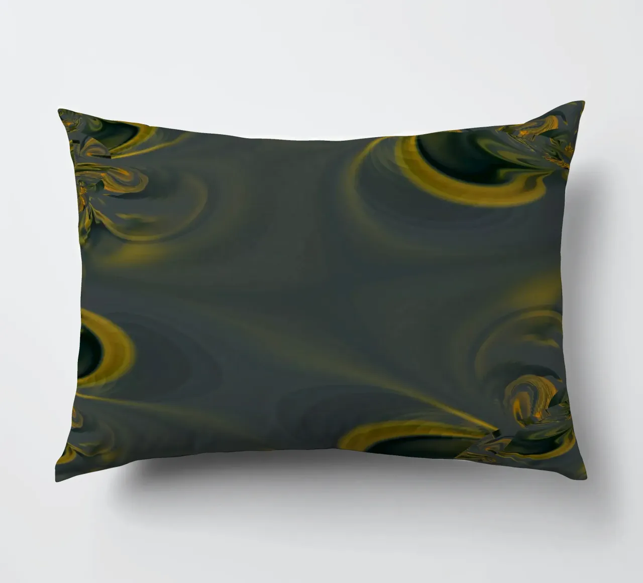 Abstract dynamic pattern in blue and yellow. decorative cushion by Something for you