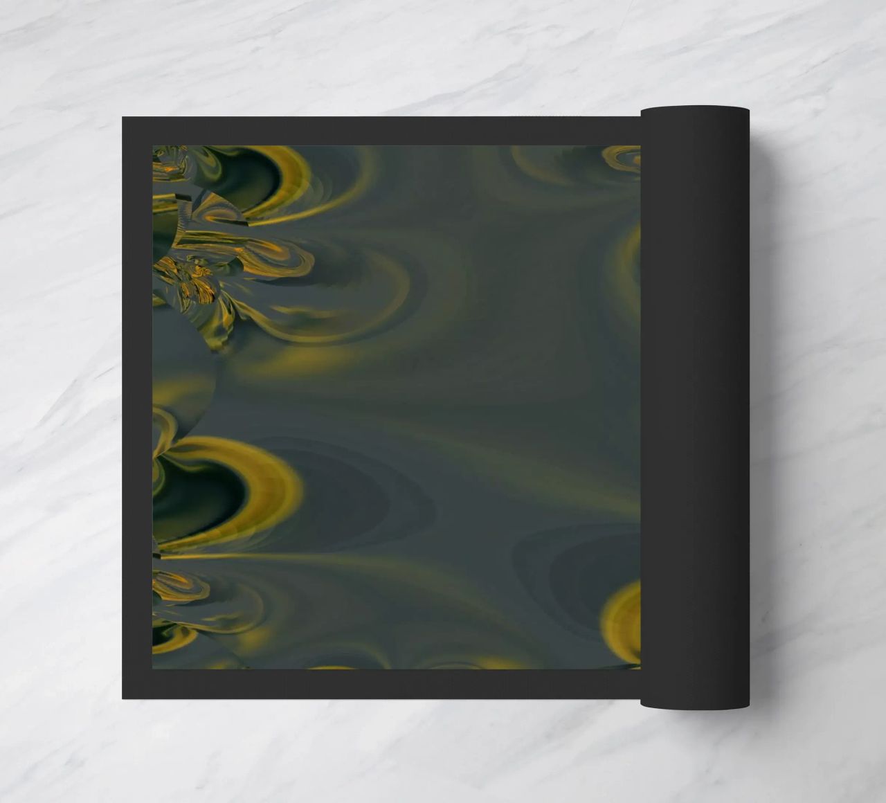 Abstract dynamic pattern in blue and yellow. doormat by Something for you
