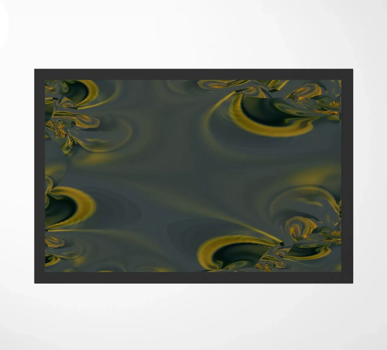 Abstract dynamic pattern in blue and yellow. doormat by Something for you