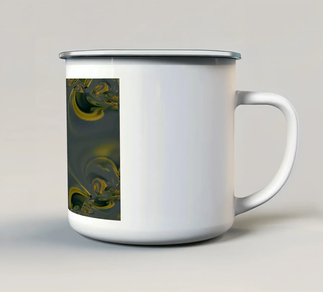 Abstraktes dynamisches Muster in blau und gelb. Emaille Tasse von Something for you