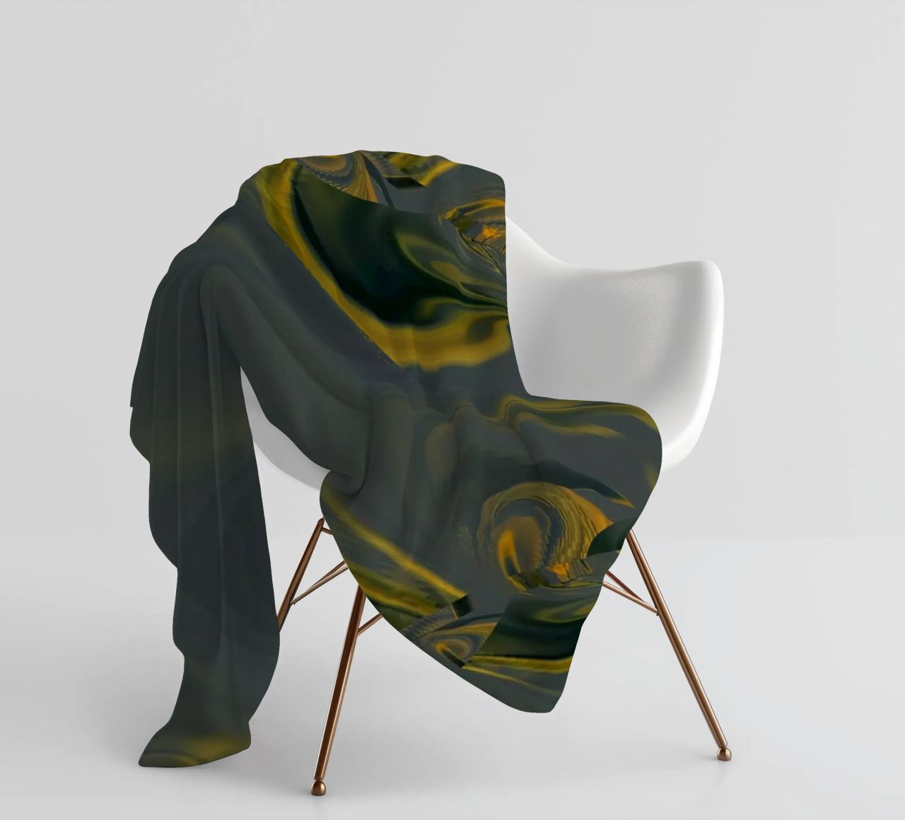 Abstract dynamic pattern in blue and yellow. fleece blanket by Something for you