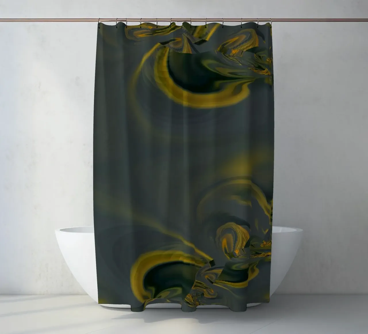 Motif dynamique abstrait en bleu et jaune. rideau de douche de Something for you
