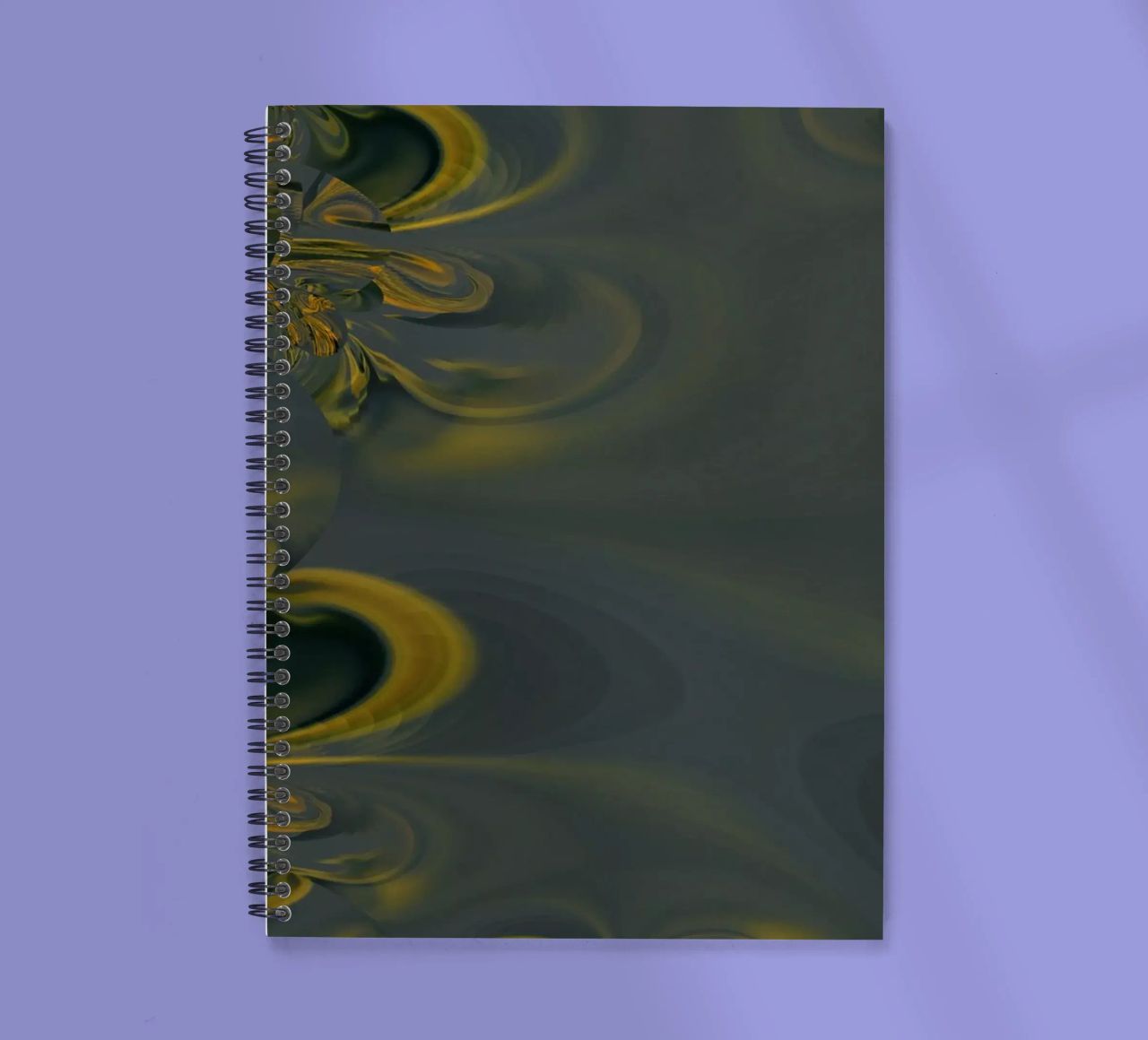 Abstract dynamic pattern in blue and yellow. spiral notebook by Something for you