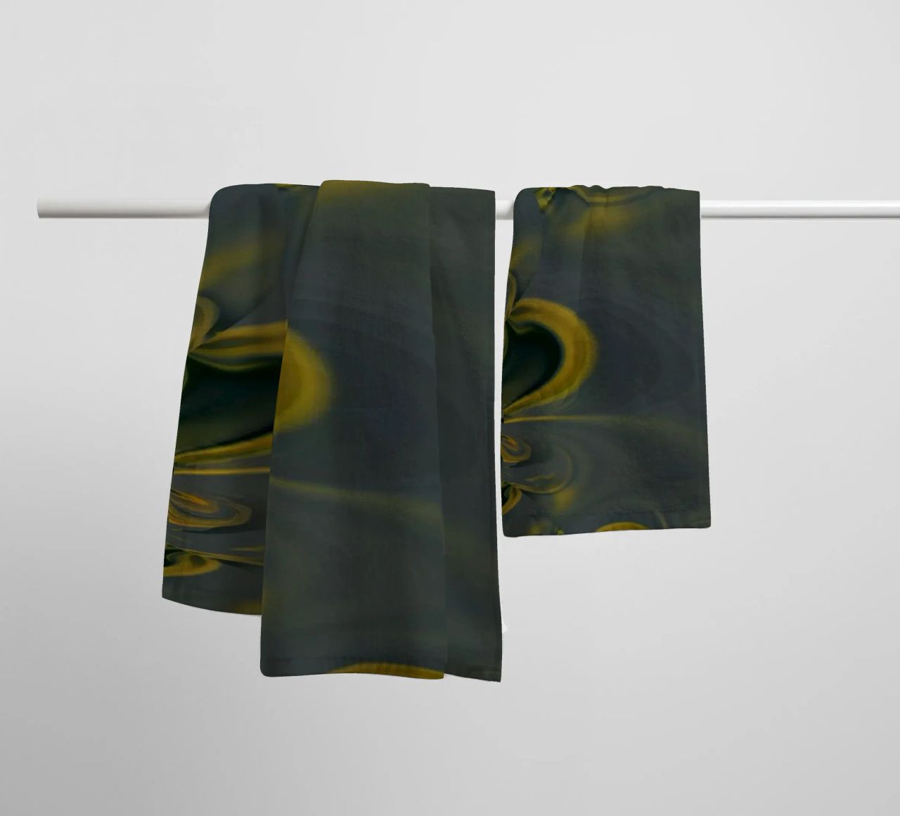 Abstract dynamic pattern in blue and yellow. towel by Something for you