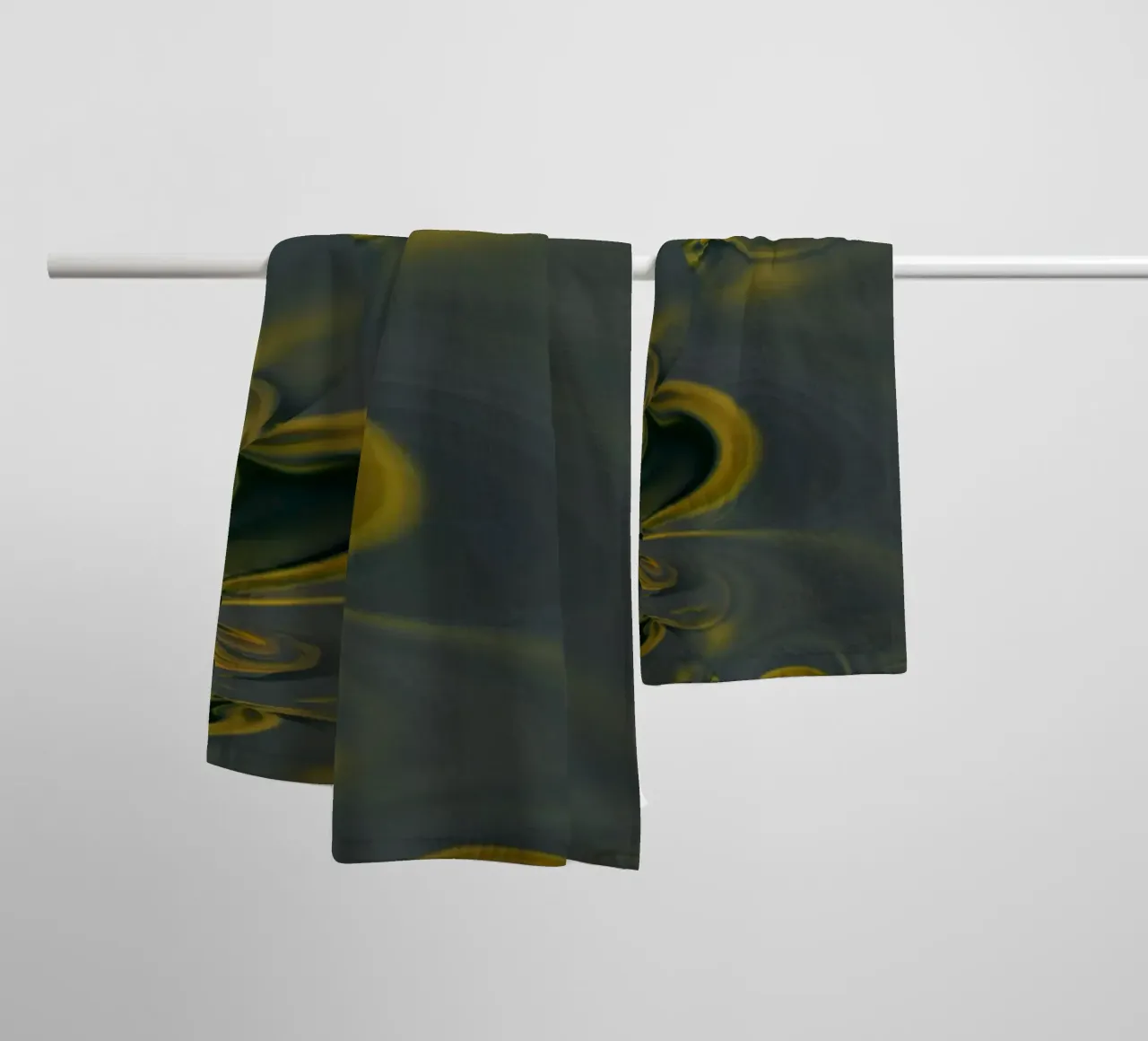 Abstraktes dynamisches Muster in blau und gelb. Handtuch von Something for you