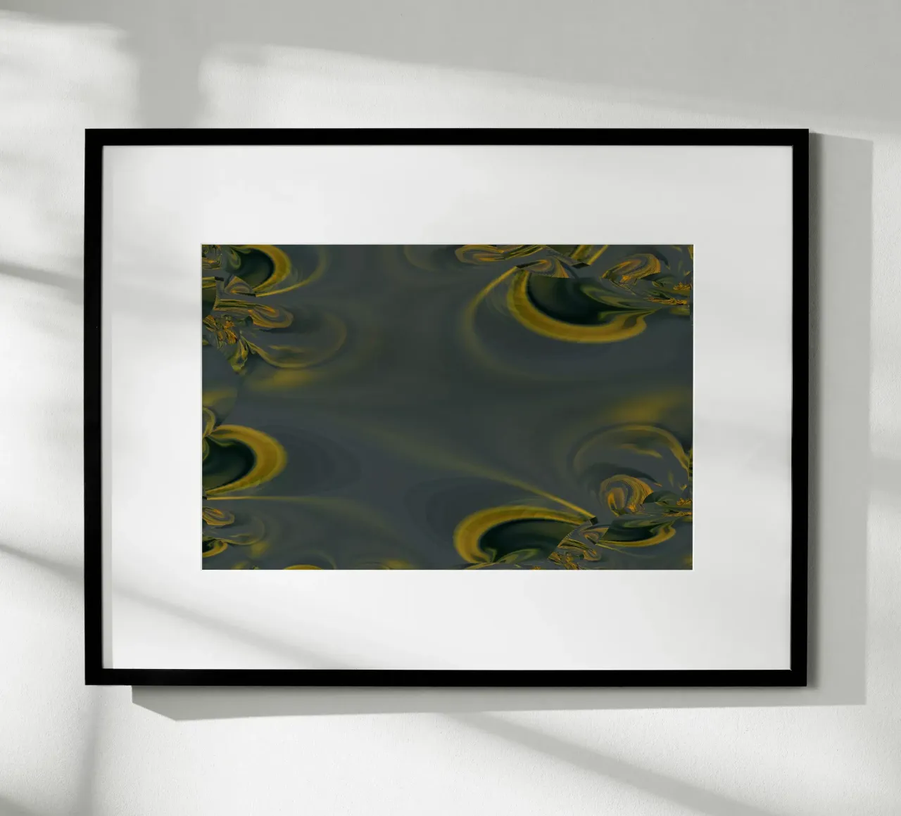 Abstract dynamic pattern in blue and yellow. hahnemühle by Something for you