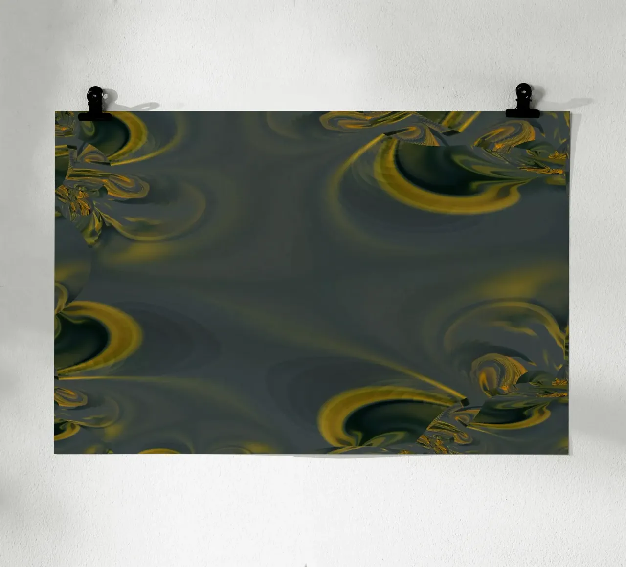 Abstract dynamic pattern in blue and yellow. hahnemühle by Something for you