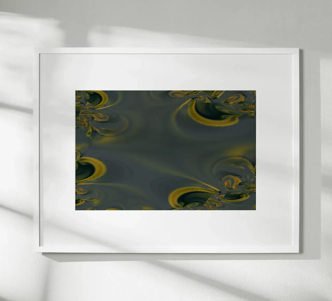 Abstract dynamic pattern in blue and yellow. hahnemühle by Something for you