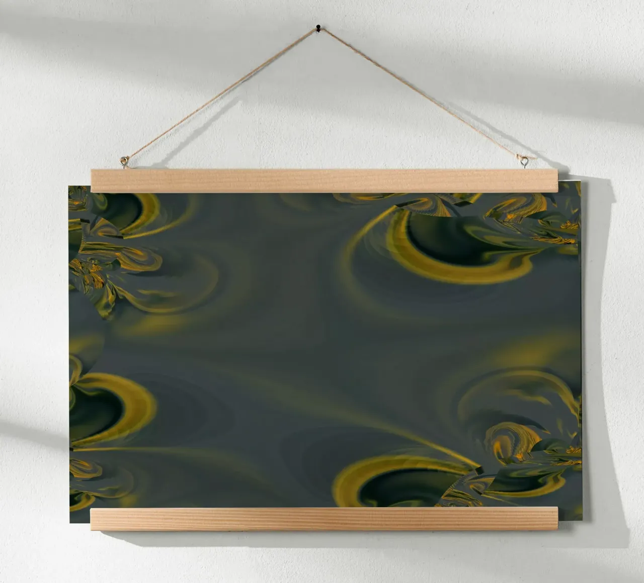 Abstract dynamic pattern in blue and yellow. hahnemühle by Something for you