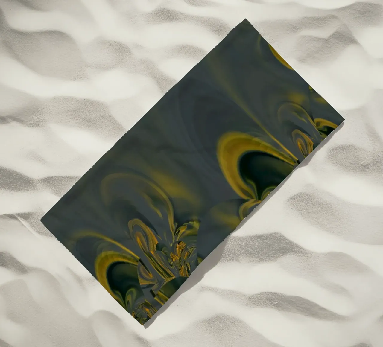 Disegno dinamico astratto in blu e giallo. telo mare da Something for you