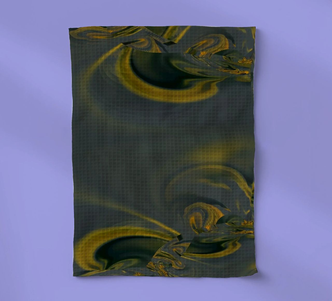 Abstract dynamisch patroon in blauw en geel. theedoek van Something for you