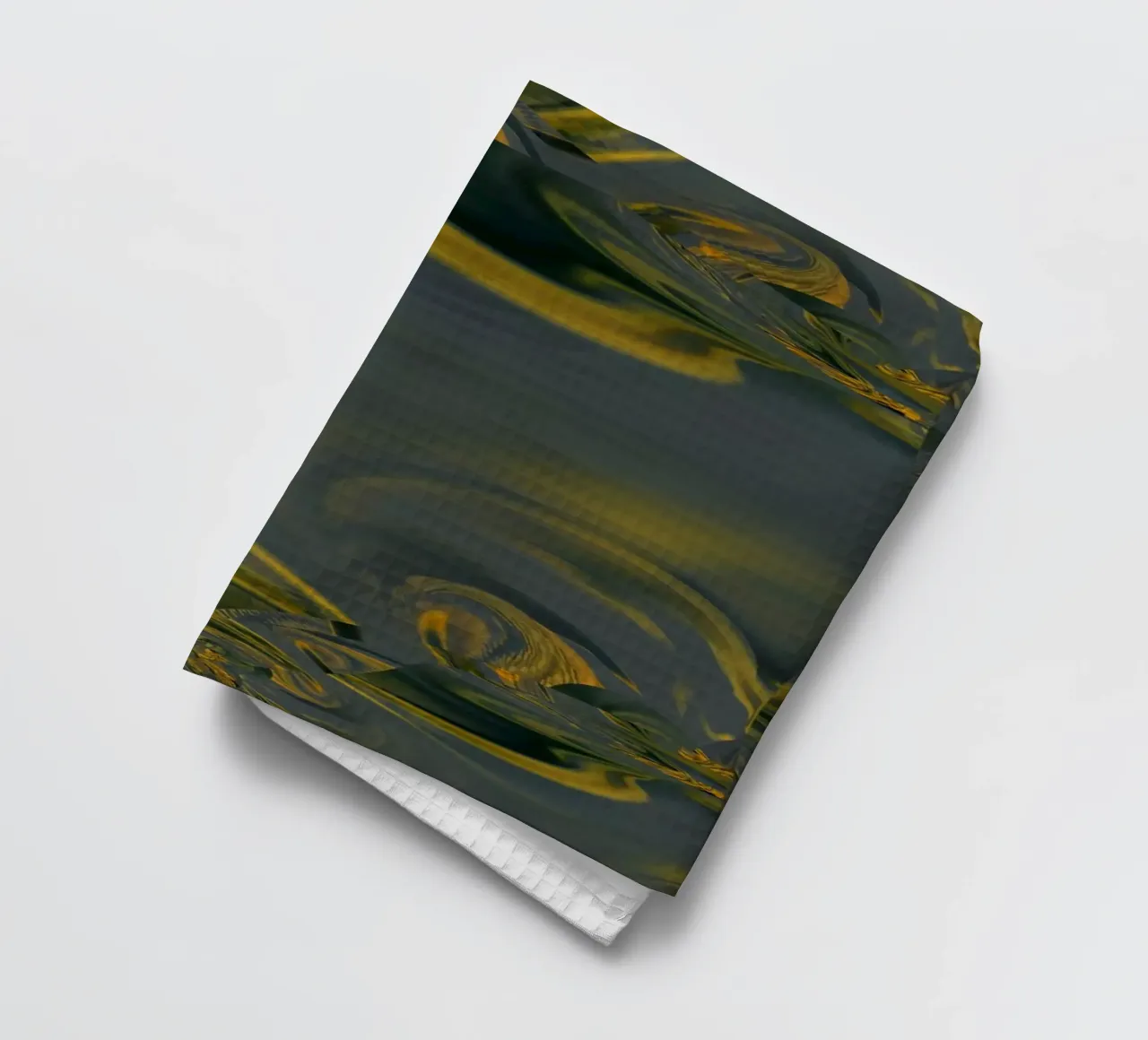 Motif dynamique abstrait en bleu et jaune. torchon de Something for you