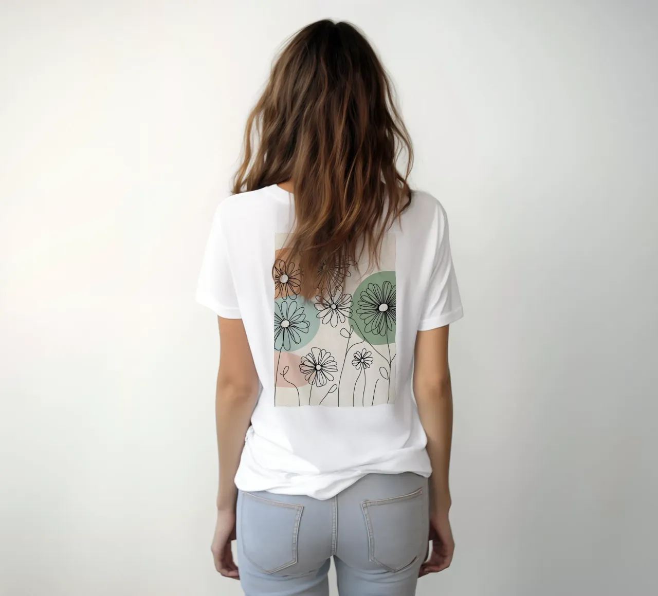 Line art minimalista di fiori di margherita t-shirt da Bloom And Brush