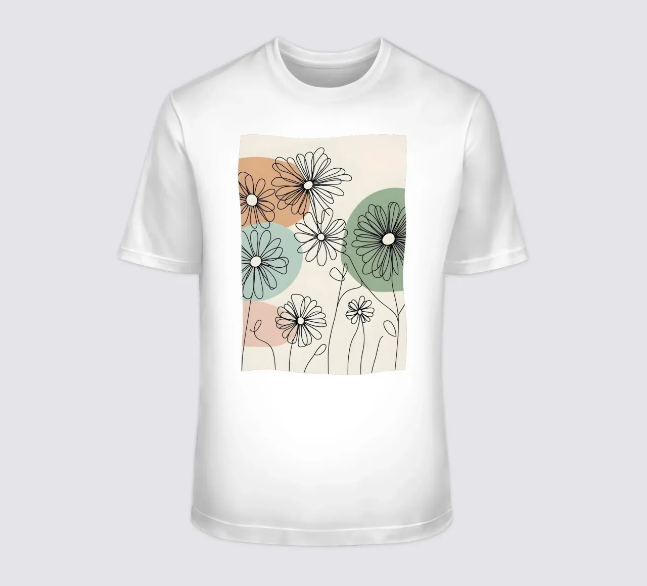Line art minimalista di fiori di margherita t-shirt da Bloom And Brush