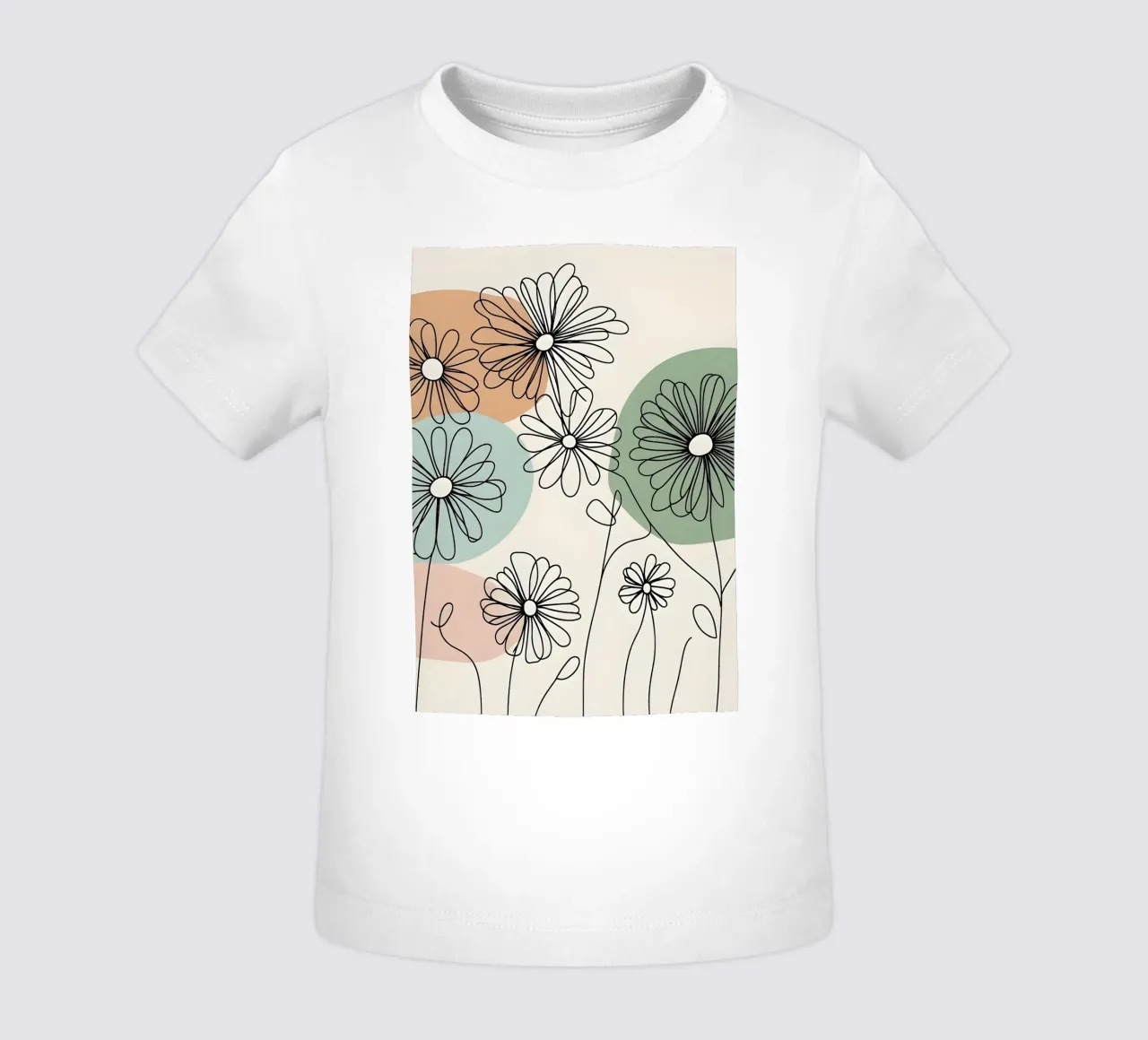 Line art minimalista di fiori di margherita maglietta neonato da Bloom And Brush