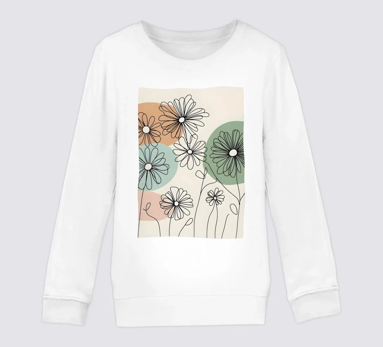 Line art minimalista di fiori di margherita felpa bambino da Bloom And Brush