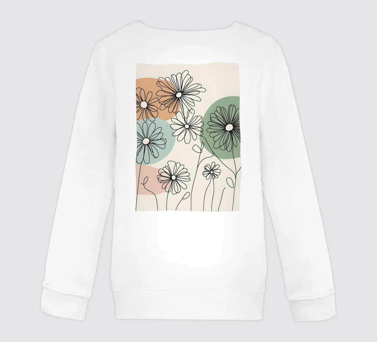 Line art minimalista di fiori di margherita felpa bambino da Bloom And Brush