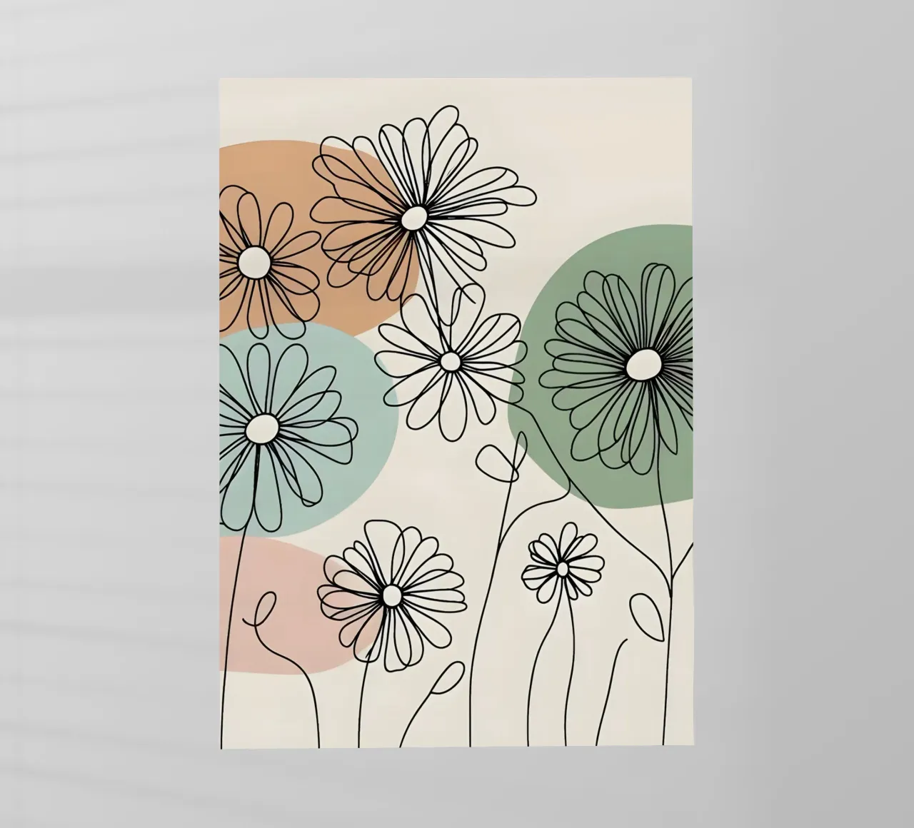Line art minimalista di fiori di margherita pellicola backlit da Bloom And Brush