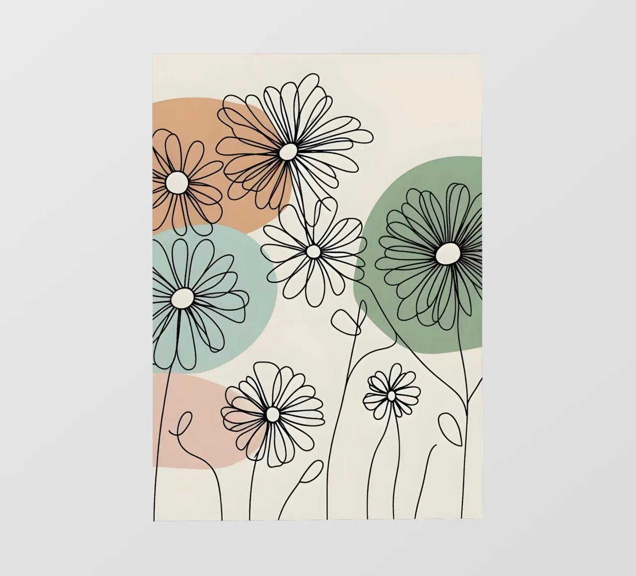 Line art minimalista di fiori di margherita pellicola backlit da Bloom And Brush