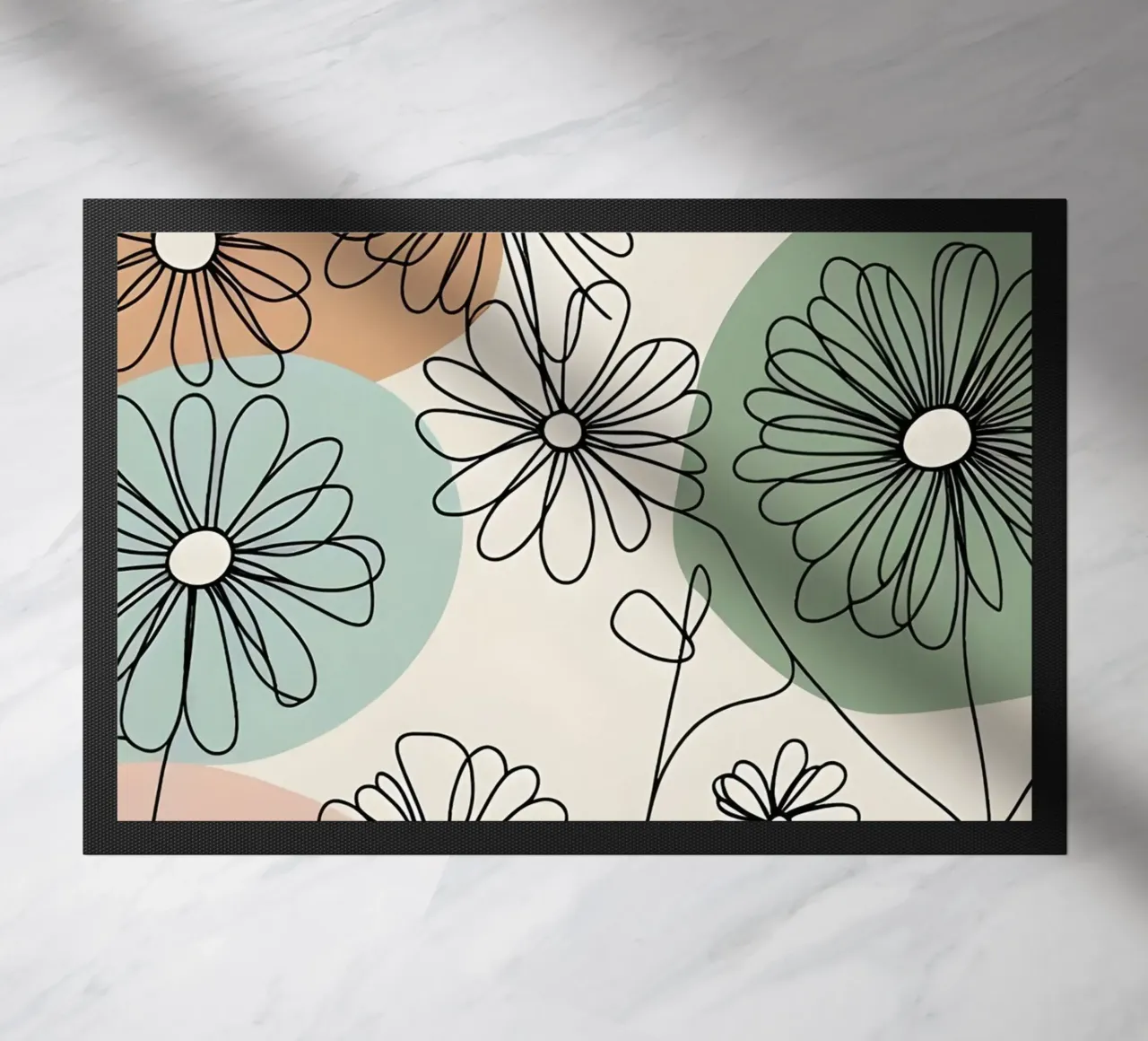 Line art minimalista di fiori di margherita zerbino da Bloom And Brush