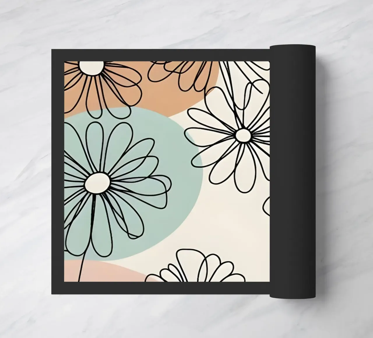 Line art minimalista di fiori di margherita zerbino da Bloom And Brush