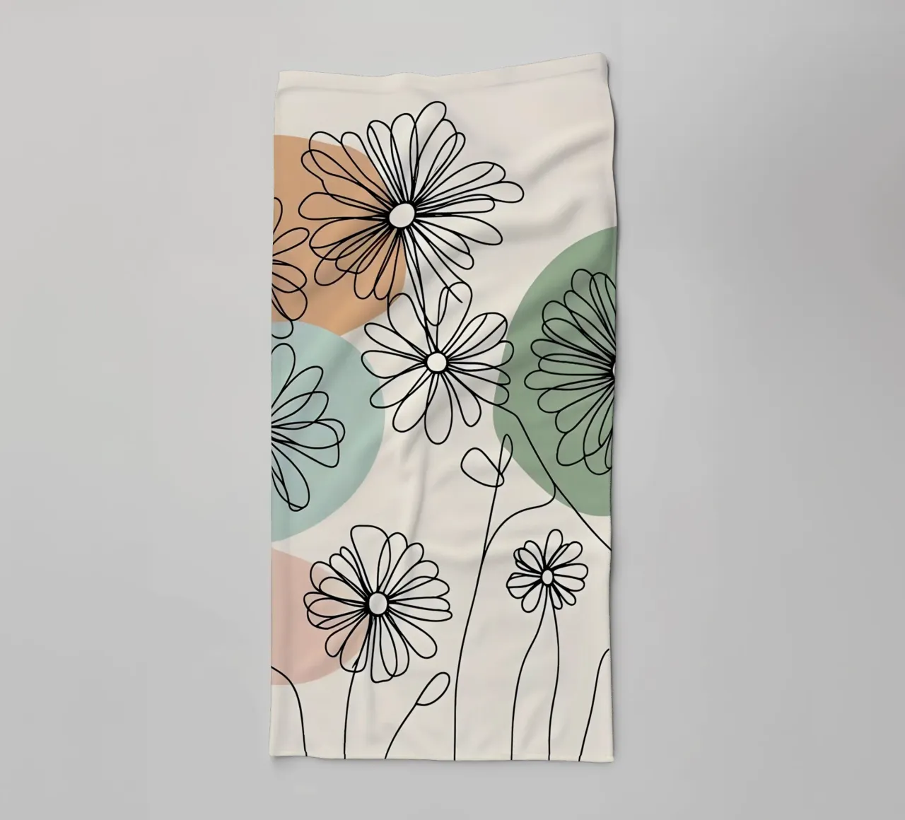 Line art minimalista di fiori di margherita asciugamano da bagno da Bloom And Brush