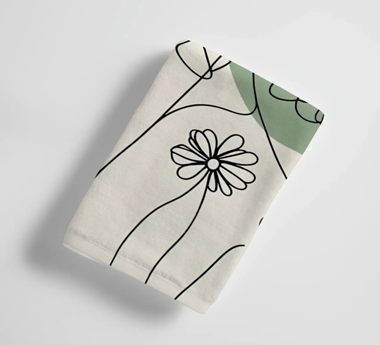 Line art minimalista di fiori di margherita asciugamano da bagno da Bloom And Brush